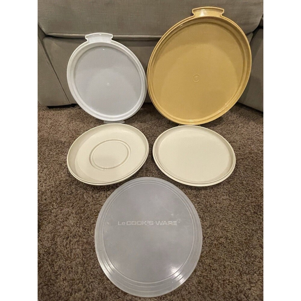 Vintage Tupperware & Le Cook’s-Ware Lids & Plates Lot